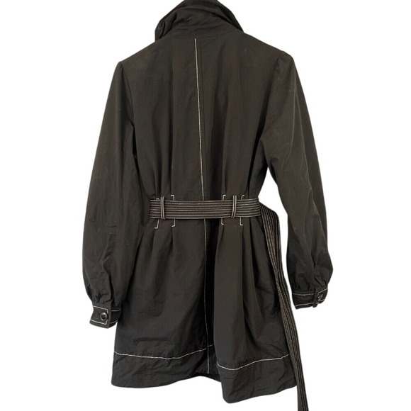 ESPRIT Womens Y2K Black Double Breasted Black Trench Coat Size L - Picture 7 of 7